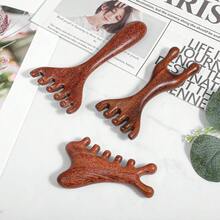 3 Packs Wooden Massager Comb Gua Sha Scraping Massages Double Head Massage Rake Foot Massagers Tools With Long Handle For Head Neck Back Legs Feet - Brown - View 2