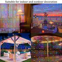 1pc 3M*3M 300LED Solar Copper Wire Fairy String Lights With Hooks, 8 Modes Automatic Light Sensor, Outdoor Garden Balcony Wedding Christmas Valentine's Day Party Decoration - 3M*3M300LED - View 5