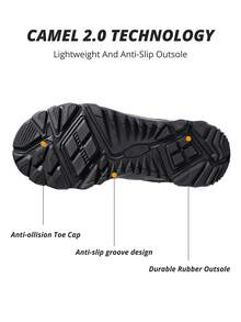 Men's Breathable Non-Slip Lightweight Low-Top Hiking Shoes, Suitable For Outdoor Trekking, Hiking And Walking - Grey - View 4