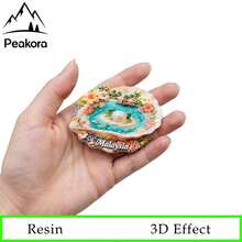 3D Malaysia Fridge , Magnet Mabul Island Resin Souvenir , Tropical Ocean Coral Palm Tree Water Bungalow Decorative Refrigerator Sticker ,Travel Gift - Mabul Island, Malaysia - View 6