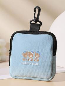 1 buah Dompet Koin Mini Motif Beruang, Penutup Resleting, Kantong Kecil dengan Kait Putar untuk Earphone, Koin, Kunci, dan Barang Kecil Lainnya, Dapat Digantung di Ransel - MultiWarna - View 4