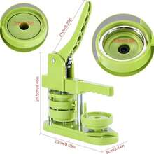 Button Maker Machine 58mm Installation-Free DIY Pin Badge Button Maker Badge Punch Press With 100pcs Button Parts Circle Cutter - Green - View 2