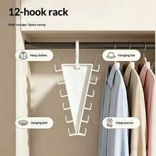 4pcs_9pcs V-Shaped Multi-Hook Storage Hanger, Space-Saving Multifunctional Rack For Closet, Hats, Bags, Belts - Multicolor - View 4