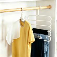 10pcs Closet Storage Hanging Rack, Plastic 5-Tier Scarf Hanger, Optional Upgraded Thickened Version, More Stable And Durable, Closet Pants Rack, Scarf And Tie Storage Hanger - White - View 8
