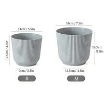 Thickened Slouchy Desktop Vertical Stripe Round Plastic Hydroponic Planter For Butterfly Orchid And Snake Plant, Anti-Ceramic Flower Pot, Minimalist Versatile Matte Solid Color, Suitable For Living Room, Bedroom, Office, Windowsill, Succulents And Pothos, Large And Small Sizes Available - Minimalist Flower Pot - View 3