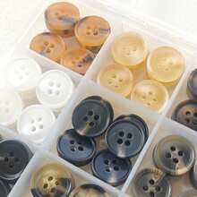 90Pcs Boxed Resin Marble Pattern Buttons - 15mm 4-Hole Suit & Coat Buttons For Men And Women - 90Pcs Boxed - View 4