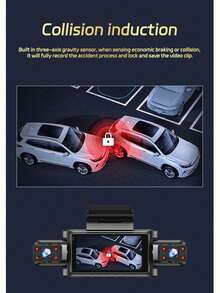 Wifi High-Definition 4-Lens Panoramic Dashcam, Low-Light Night Vision, 360° Panoramic Recording, 4-Camera Recording, Collision Sensor, Equipped With 64Gb Loop Recording, Mobile Phone Interconnection,Battery Capacity 150mAh - Dash Cam - View 9