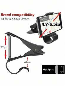 Car Dashboard Phone Holder, Clip-On Navigation Mount For Center Console, Multi-Function Universal Phone Stand - A - View 10