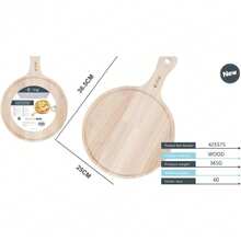 7‑14 Inch Home Round Wooden Pizza Board With Handle, Baking Serving Tray, Hanging Cutting Board For Bread Fruit Cheese - View 12