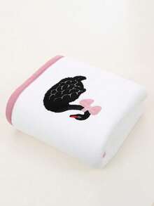 1pc/3pcs Elegant Swan Coral Fleece Bathroom Towel Set, Soft Absorbent Lint-Free, Unisex Home Use, Luxury Bathroom Essential - White - View 5