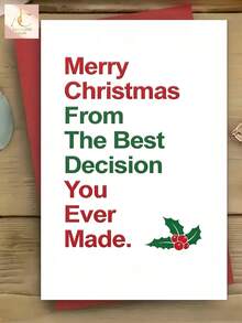 Funny Christmas Holiday Card For Your Husband Or Boyfriend, Best Decision You Ever Made, Witty Holiday Card For Him, Funny Christmas Gift - One Size Fits All - View 5