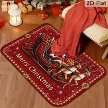 This Christmas Rug Is A Santa Claus Gift. Made Of Felt Fabric, It's Machine Washable. The Printed Rug Is Perfect For Entryway Doormats, Bathrooms, Living Rooms, Laundry Rooms, Home Decor, And Spring/Summer Decor. Ideal For Home And Kitchen Decor. - Multicolor - View 3