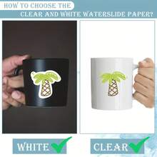 10張 DIY A4 雷射水轉印貼紙轉印紙 白色透明透明 適用於噴墨印表機 高解析度 DIY (8.27英吋*11.7英吋) - 激光透明 - 查看 4