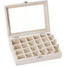 1 Classic Simple Gray Dustproof Jewelry Accessory Storage Box, Packaging Box, Ring Earring Necklace Bracelet Storage Box, Women's Travel Essential Gift, Back-To-School Season Gift - Grey - View 5