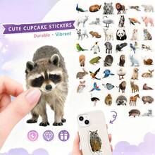 50pcs Mixed Realistic Animal Stickers, Zoo & Wild Animal Photo Stickers, Creative Bio Stickers For Laptop, Water Bottle, Phone Case, Luggage, Notebook, Novelty Gift - Multicolor - View 4
