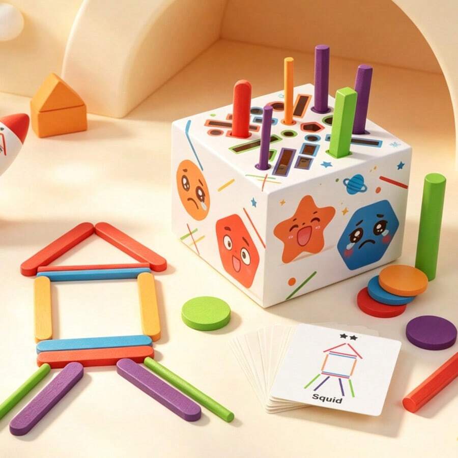 New 5-In-1 3-In-1 Color Sorting Busy Box Educational Toy For Kids, Color & Shape Recognition, Fine Motor Skills Training, Teaching Aid, Holiday Gift