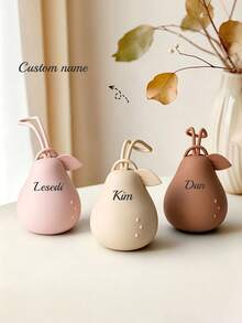 1pc Pear-Shaped Pacifier Storage Box With Lanyard, Large Capacity Holds 3 Pacifiers, Convenient Accessory For Mom's Bag, Travel Storage, Personalized Gift, Baby Shower Gift, Suitable For New Moms, Essential Item, Must-Have For Baby Gift List - Multicolor - View 2