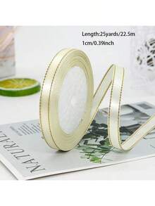 2 Rolls Double-Sided Satin Ribbon, Packaging Ribbon, Scrapbooking Supplies, Craft Materials, White Ribbon, Wreath Making Materials, Birthday Party Supplies, Rolled Ribbon, Balloon Ribbon, Christmas Ribbon, Liston Satinado 4cm, Listones, Decorative Bows - Multicolor - View 3