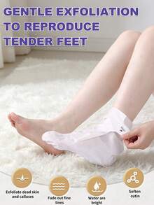 5 Packs Foot Peel Mask | Exfoliating Foot Masks For Dry, Cracked Feet Moisturize & Hydrate/Soft Rough Feet/Care For Light Beige Feet/Moisturizing And Nourishing Foot Mask Care - View 4