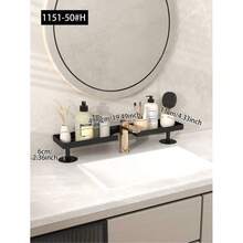 Bathroom Sink Storage Rack, Modern Minimalist Washbasin Organizer, Suitable For Toiletries And Skincare Products, Strong Load-Bearing Capacity, Hollow Design, Suitable For Kitchen Sink And Bathroom Sink - Black - View 5