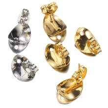 10Pcs Stainless Steel Hollow Floral Pattern Ear Hooks With Hanging Holes, Suitable For DIY Jewelry Making, Bohemian Earring Base Accessories - Stainless Steel Earrings - View 4