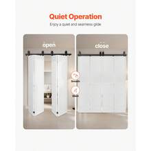 Kit de Rieles para Puertas Corredizas Plegables de Granero, con Montaje Superior, Deslizamiento Suave Silencioso, Fácil Instalar, para Cuatro Puertas de Armario, Despensa, 1320 x 40 x 6 mm - 6,3 kg - Ver 5