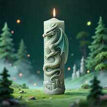 3D Dragon & Castle Silicone Candle Mold - Flexible & Reusable, Suitable For Making Candles, Soaps, Resin Casting And Home Decor, With Exquisite Details - Sold Individually - White - View 5