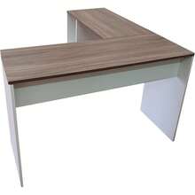 Office Desk - White (Absolute)/Brown (Neo Walnut) - View 8