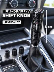 1 buah Tombol Tuas Persneling Paduan Aluminium, Gagang Tuas Persneling Pengganti Logam untuk Interior Mobil, Pilihan Label Acak - hitam - View 1