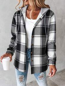 Fall & Winter Must-Have Hooded Wear,Cardigan For Women,Tall Curve Women Clothes,Vacation Outfits Women,Going Out Tops Women,Going Out Tops,Christmas - Black - View 9