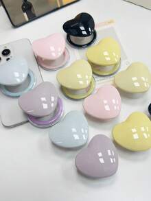 1pc INS Heart-Shaped Phone Stand, Desktop Foldable Portable Airbag Phone Holder, Compatible With Android & Apple 11 Pro Max/12 Pro Max/13 Pro Max/14 Pro Max/15 Pro Max/16 Pro Max/17 Pro Max/18 Pro Max - Multicolor - View 2