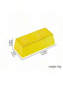 1pc Replica Gold Brick Model, Faux Gold Bar Party Decoration, Fun Stage Trick Accessory, Birthday Gift, Holiday Present, Thanksgiving Gift - Multicolor - View 9