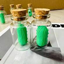 1pc Hilarious Screaming Pickle Jar - Cute Mini Glass Decor, Funny Novelty Ornament, Versatile Tabletop Home Accent, Great Decoration For Desk, Shelf & Tabletop, Perfect Gift For Foodies, Party Favors And Holiday Presents - Multicolor - View 5