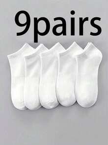 10 Pairs Neutral Solid Color Cotton Short Socks, Soft Breathable Casual Sports Socks, Suitable For Daily Wear - Multicolor - View 12