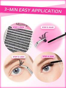 1 صندوق من مجموعات الرموش الطبيعية الناعمة 40D، أطوال مختلطة 8-16 ملم، 0.07 ملم D-Curl، ألياف المنك، مناسبة للمكياج اليومي ومكياج الحفلات - مشاهدة 6