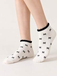5 Pairs Women's Multi-Color Floral Campus Style Invisible Short Socks, Suitable For Daily Wear, Work And Casual - Multicolor - View 6