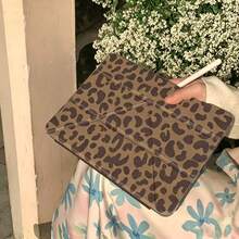 European American Japanese Korean Middle Eastern Sweet Cool Style Leopard Print Y-Fold Tablet Case Suitable For IPad 11th Generation Tablet Protective Cover Pro 2025 New Cute 10th Generation Air 7/6 With Pencil Slot Anti-Bend Apple 11-Inch Girls Tablet Protective Cover - Brown Leopard Print - View 6