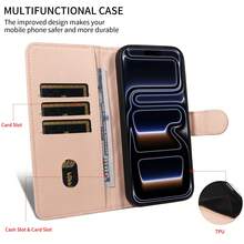 eaacaa 1pc PU Leather Flip Wallet Phone Case Compatible With Apple 18ProMax/18Pro/18/17e/17ProMax/16ProMax/16Pro/16Plus/15ProMax/15plus/13ProMax/13pro/14ProMax/14Pro/14plus/14/13/12/11/7/8/X/XS/XR Series And G06, Full Coverage Multi-Protection Phone Protective Cover With Multiple Card Slots And Coin Pocket, Anti-Drop Anti-Theft Wallet Function - Apricot - View 9