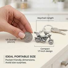 Vintage 3D Metal Motorcycle Keychain With Heavy-Duty Lobster Clasp, Exquisitely Detailed Mechanical Motorcycle Key Ring Pendant, Ideal Gift And Accessory For Riders And Motorcycle Enthusiasts - Multicolor - View 2