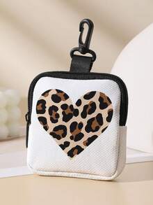 1pc Leopard Print Print Mini Coin Purse,Zipper Closure Small Pouch With Swivel Hook For Earphones Coins Key, Can Hang On Backpack - Multicolor - View 9