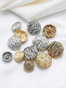 10pcs/Pack Retro Striped Metal Buttons, Handmade Decorative Buttons For Sweater, Coat, Jacket, Shirt, Suit, Scarf DIY Accessories - Multicolor - View 7