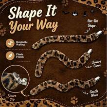 Halloween Animal Costume Accessory Set, Includes Ear Headband And Tail, Leopard Costume Set, Leopard Ear Headband, Leopard Tail, Bowknot, Face Stickers, Suitable For Halloween Role Play - View 11