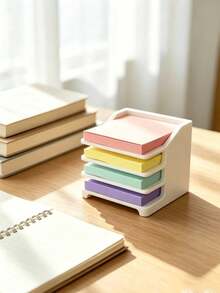 1 buah Organizer Kertas Tempel Meja 4 Lapis yang Dapat Ditumpuk, Cocok untuk Kertas Tempel Persegi, Kotak Penyimpanan Stiker Aneka Warna, Mudah Diakses, Organizer Meja Minimalis, Rak Display Alat Tulis Portabel, Cocok untuk Kantor, Rumah, Tempat Belajar Siswa, Pengorganisasian Alat Tulis Sekolah, Ciptakan Meja yang Bersih dan Rapi, Rak Penyimpanan Klasifikasi Alat Tulis - MultiWarna - View 5