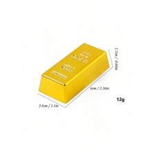 1pc Replica Gold Brick Model, Faux Gold Bar Party Decoration, Fun Stage Trick Accessory, Birthday Gift, Holiday Present, Thanksgiving Gift - Multicolor - View 8