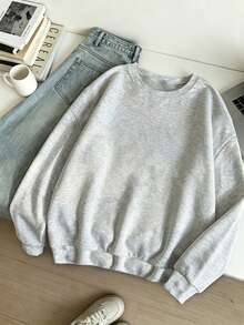 Women's Retro-Style Hoodie; Western-Style Autumn Sweatshirt With Bull Print; Solid Color Design, With Long Sleeves... - Light Grey - View 2