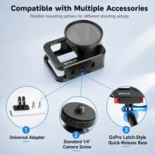PULUZ Aluminum Alloy Camera Cage For MISSION 1 / 1 Pro, 58mm UV Filter And Lens Cap (Color: Black) - View 8