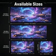 1pc Galaxy Space Gaming Mouse Pad, Futuristic Spaceship And Cosmic Portal Artwork, Large Extended Desk Mat For Keyboard And Mouse, Non-Slip Computer Pad For Gamer Room, Office And Home Setup - View 5