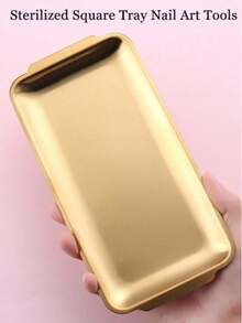 A Gold-Colored Square Tray, Suitable For Storing Tattoo Tools, Manicure Tool Accessories, Or Serving As A Household Desktop Storage Tray. - Gold - View 2