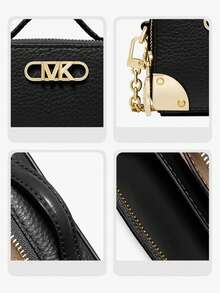 Michael Kors Estelle Women's Micro-Textured Crossbody Bag, Fashion Chain Strap Shoulder Bag, Shopping Party Coin Purse - Black - View 5