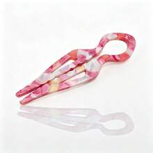 Acetate U-Shaped Double-Prong Hair Stick, Women's Daily Bun Fixing Hair Accessory - Multicolor - View 7